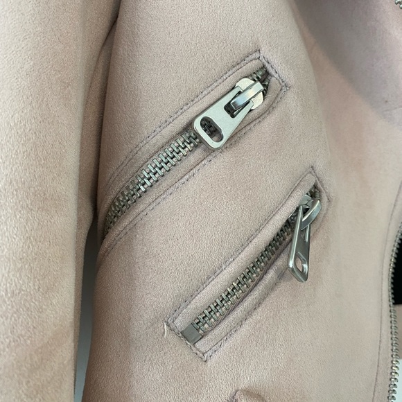 Zara Suede Moto Jacket - Pink - Size XS - Picture 4 of 5